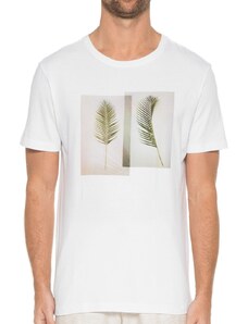 Camiseta Osklen Masculina Stone Two Leaves Print Branca