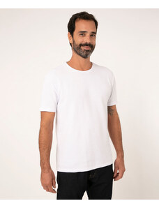 C&A camiseta slim texturizada manga curta gola careca branco