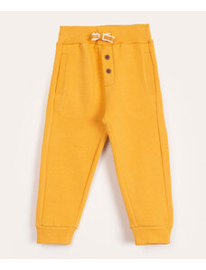 C&A calça de moletom infantil com botões e bolsos amarelo