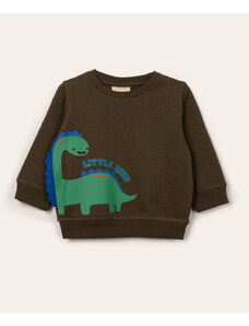 C&A blusão infantil de moletom dinossauro verde militar