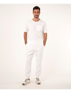 C&A calça de moletom texturizado recortes branco