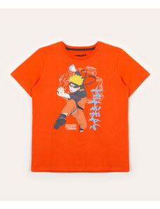 C&A Camiseta Infantil de Algodão Naruto Manga Curta Laranja