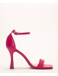 C&A sandália bico quadrado salto alto via uno pink