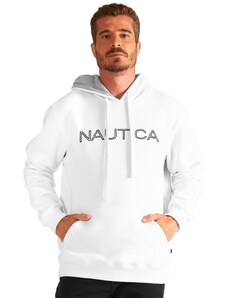 Moletom Nautica Masculino Hoodie Outline Logo Branco