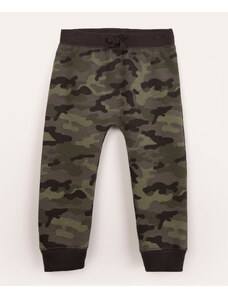 C&A calça infantil de moletom camuflado verde militar