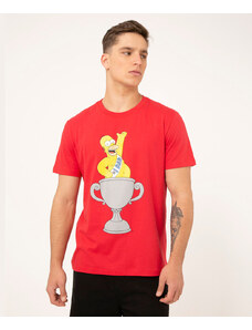 C&A camiseta de algodão manga curta homer simpsons vermelho