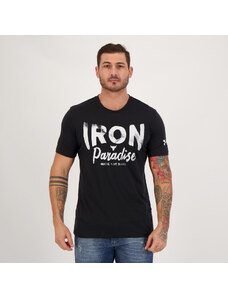 Camiseta Under Armour Project Rock Iron Paradise Preta e Branca