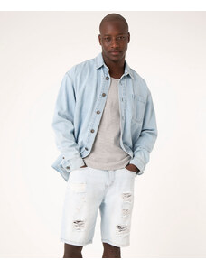 C&A bermuda jeans slim destroyed azul claro
