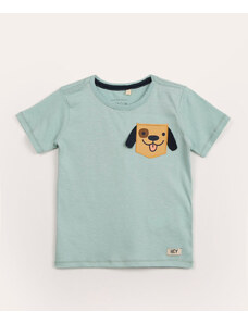 C&A camiseta infantil manga curta cachorro verde