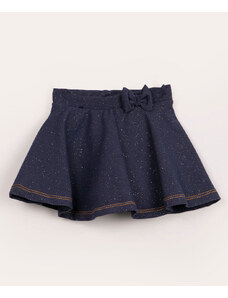 C&A short saia infantil com glitter azul escuro