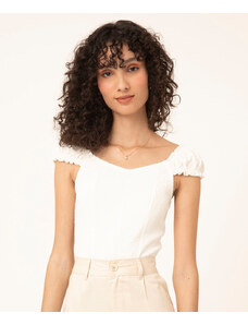 C&A blusa texturizada corset off white