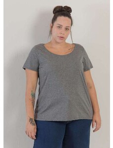 Wee! Camiseta Básica Algodão Plus Size Cinza