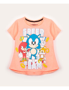C&A camiseta infantil manga curta sonic coral