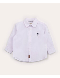 C&A camisa infantil manga longa coqueiro branca