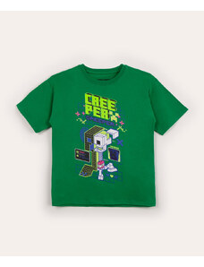C&A camiseta infantil manga curta minecraft verde