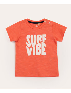 C&A camiseta infantil manga curta surf laranja