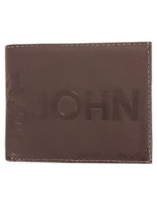 Carteira John John Masculina Couro Big Logo Marrom