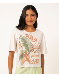 C&A camiseta ampla manga curta bahia off white