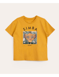 C&A camiseta infantil manga curta simba amarelo