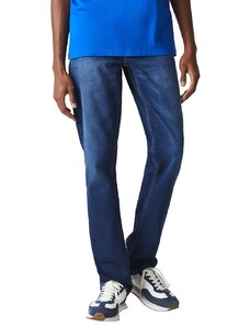 Calça Lacoste Jeans Masculina Trousers Straight Fit Stretch Azul