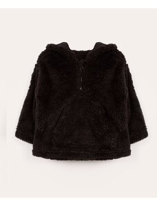 C&A casaco infantil de pelo com capuz preto