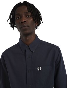 Camisa Fred Perry Masculina Oxford Pocket Light Logo Azul Marinho