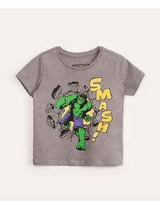 C&A camiseta infantil de algodão hulk cinza