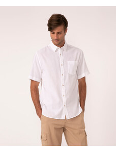 C&A camisa comfort de linho manga curta branca