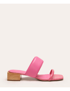 C&A sandália croco puffer salto baixo + via mia pink