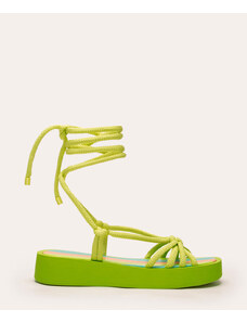 C&A sandália flatform lace up corda + via mia verde