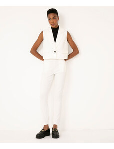 C&A calça legging jacquard off white