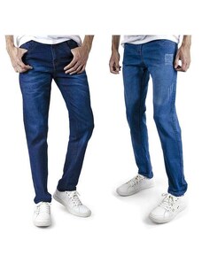 Polo State Kit 2 Calça Jeans Masculino Skinny Azul Clara e Azul Escura Colorfull
