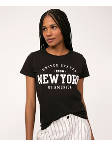 C&A camiseta de algodão new york preto