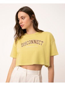 C&A camiseta cropped disconnect verde