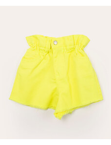 C&A short infantil de sarja clochard amarelo neon