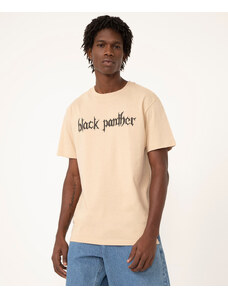 C&A camiseta de algodão manga curta black panther bege claro
