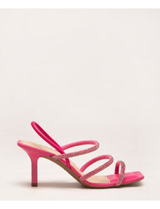 C&A sandália tiras strass salto alto dakota pink