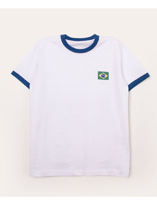 C&A camiseta infantil manga curta brasil branca