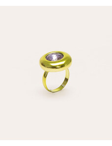 C&A anel redondo com pedra verde