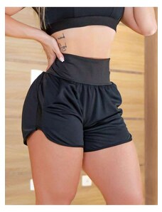 Fitmoda Short Feminino Fitness em Dry com Bolsos Preto