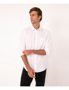 C&A camisa slim texturizada manga longa branca