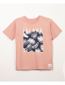 C&A camiseta de algodão infantil island rosa