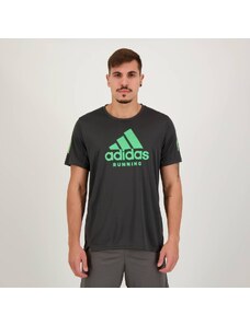 Camiseta Adidas Grafica Running Cinza Escuro