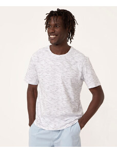 C&A camiseta de algodão mesclada manga curta off white