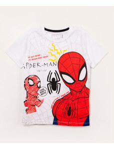 C&A camiseta infantil manga curta homem aranha off white
