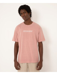 C&A camiseta de algodão manga curta poetry rosa médio