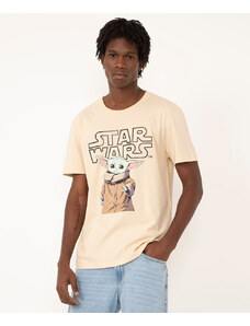 C&A camiseta de algodão manga curta star wars bege claro