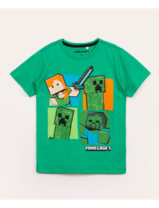 C&A camiseta infantil minecraft manga curta verde