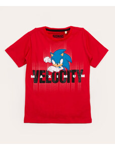 C&A camiseta infantil manga curta sonic vermelha