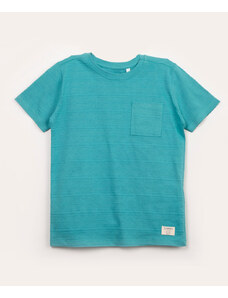 C&A camiseta infantil texturizada manga curta com bolso verde